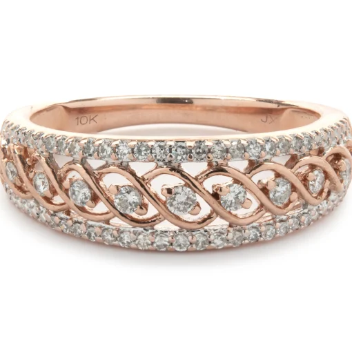 10 Karat Rose Gold Open Lace Band