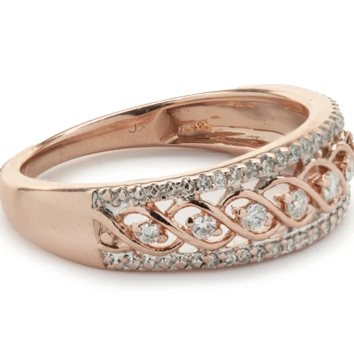 10 Karat Rose Gold Open Lace Band