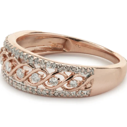 10 Karat Rose Gold Open Lace Band