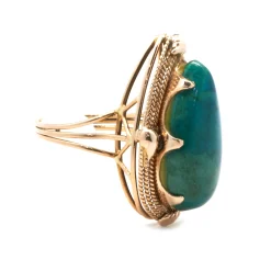 14 Karat Rose Gold Vintage Turquoise Ring