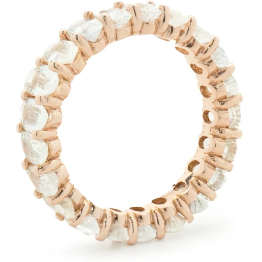 14 Karat Rose Gold White Sapphire Eternity Band
