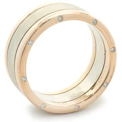 14 Karat White & Rose Gold Diamond Station Band