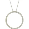 14 Karat White and Yellow Gold Diamond Circle Necklace