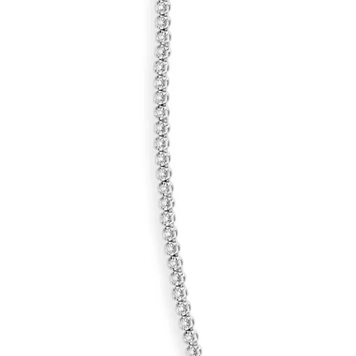 14 Karat White Gold 4 Prong Diamond Tennis Necklace
