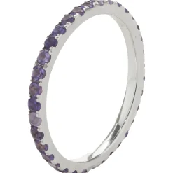 14 Karat White Gold Amethyst Eternity Band