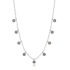 14 Karat White Gold Aquamarine Drop Station Necklace