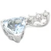 14 Karat White Gold Aquamarine and Diamond Pendant