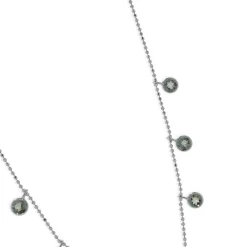 14 Karat White Gold Aquamarine Drop Station Necklace