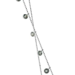 14 Karat White Gold Aquamarine Drop Station Necklace
