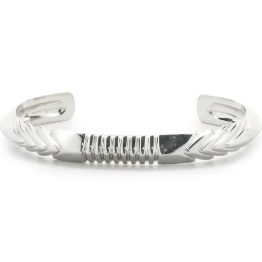 14 Karat White Gold Arrow Cuff Bracelet