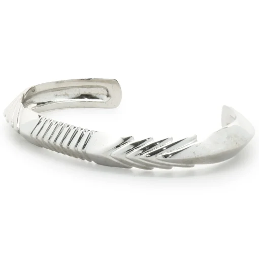 14 Karat White Gold Arrow Cuff Bracelet