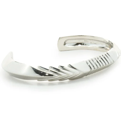 14 Karat White Gold Arrow Cuff Bracelet
