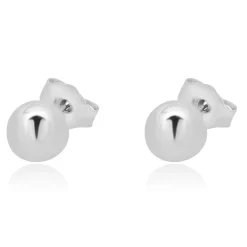 14 Karat White Gold Ball Stud Earrings