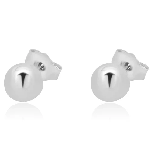 14 Karat White Gold Ball Stud Earrings