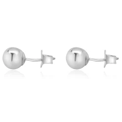 14 Karat White Gold Ball Stud Earrings