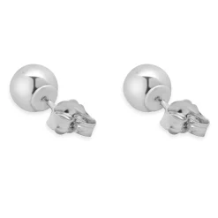14 Karat White Gold Ball Stud Earrings