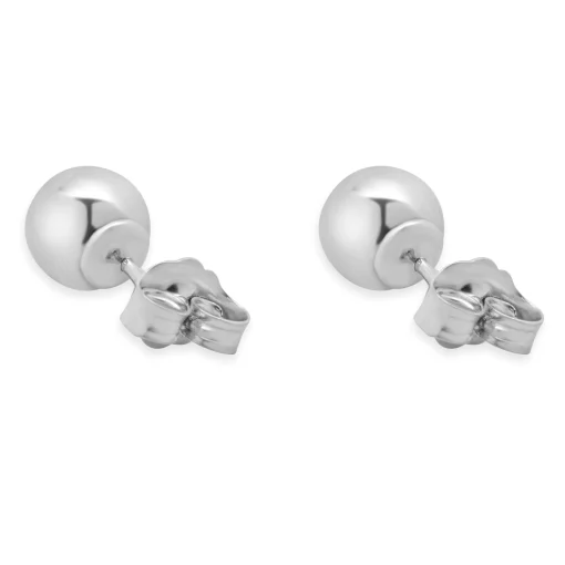 14 Karat White Gold Ball Stud Earrings