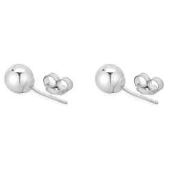 14 Karat White Gold Ball Stud Earrings