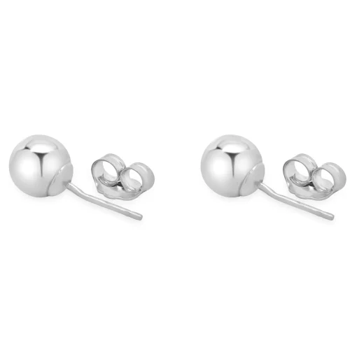 14 Karat White Gold Ball Stud Earrings