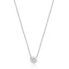 14 Karat White Gold Bezel Set Diamond Necklace