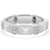 18 Karat White Gold Bezel Set Double Diamond Band