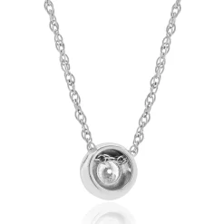 14 Karat White Gold Bezel Set Diamond Necklace