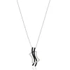 14 Karat White Gold Black and White Diamond Overpass Necklace