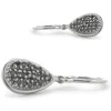 14 Karat White Gold Black Diamond Pear Shape Drop Earrings