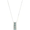 18 Karat White Gold Blue and White Diamond Slide Necklace