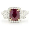 18 Karat White Gold Burmese Ruby and Pave Diamond Ring