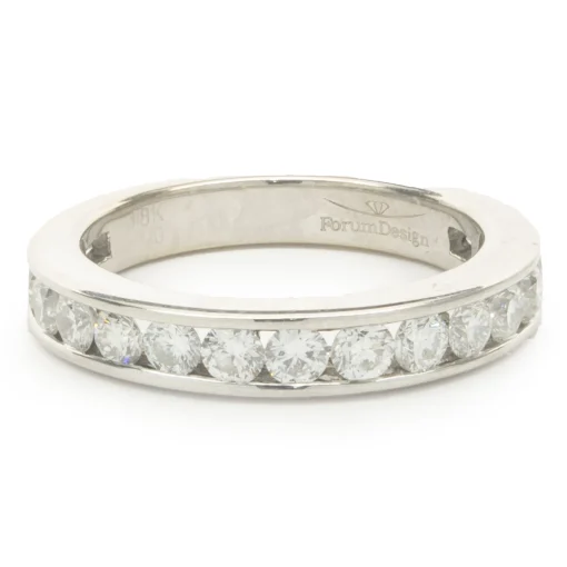 18 Karat White Gold Channel Set Diamond Band