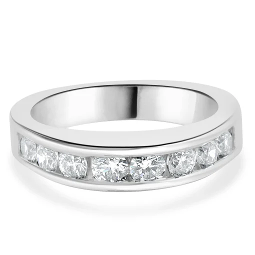18 Karat White Gold Channel Set Diamond Band