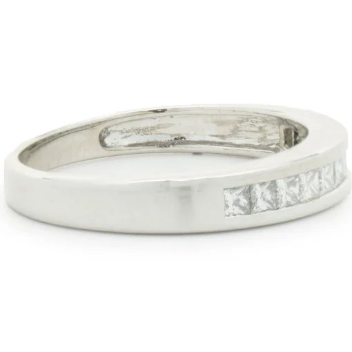 14 Karat White Gold Channel Set Princess Cut Diamond Band