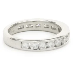 18 Karat White Gold Channel Set Diamond Band