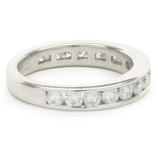 18 Karat White Gold Channel Set Diamond Band