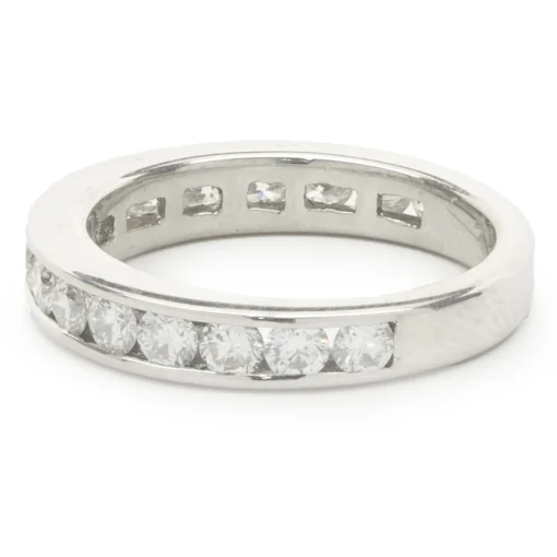 18 Karat White Gold Channel Set Diamond Band