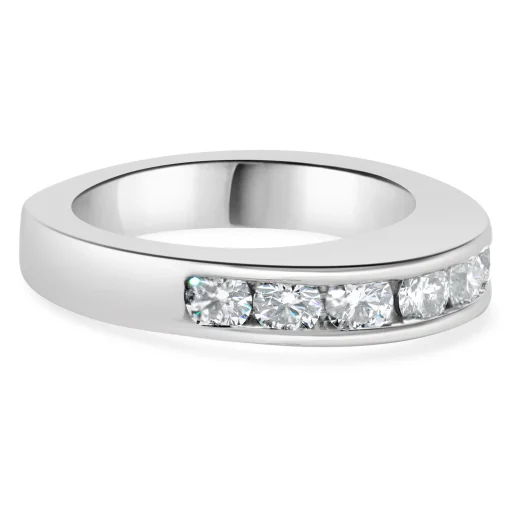 18 Karat White Gold Channel Set Diamond Band