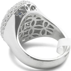 18 Karat White Gold Checkerboard Sapphire and Diamond Ring