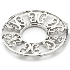 14 Karat White Gold Circle Diamond Filigree Necklace