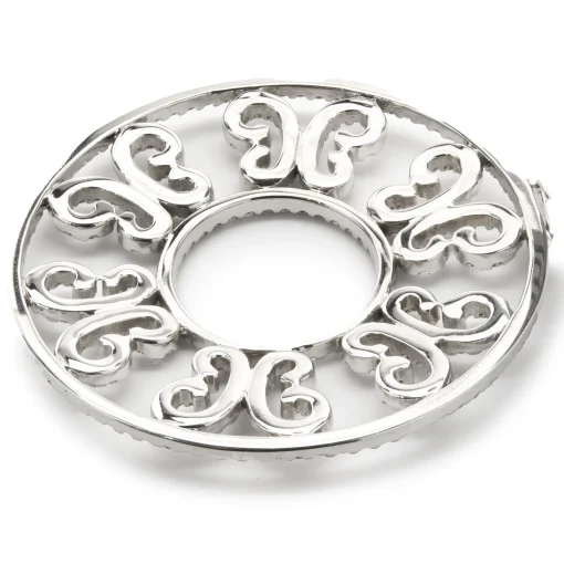 14 Karat White Gold Circle Diamond Filigree Necklace