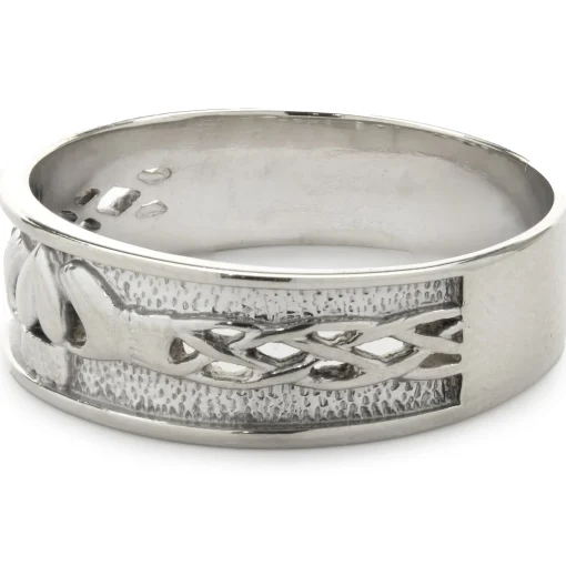 14 Karat White Gold Claddagh 7.50MM Band