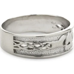 14 Karat White Gold Claddagh 7.50MM Band