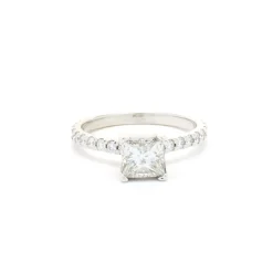 14 Karat White Gold 1.25ct Princess Cut Diamond Engagement Ring