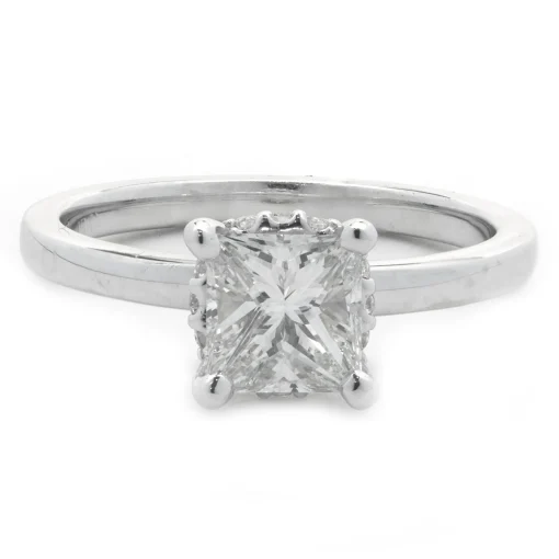 14 Karat White Gold 0.78ct Princess Cut Diamond Engagement Ring