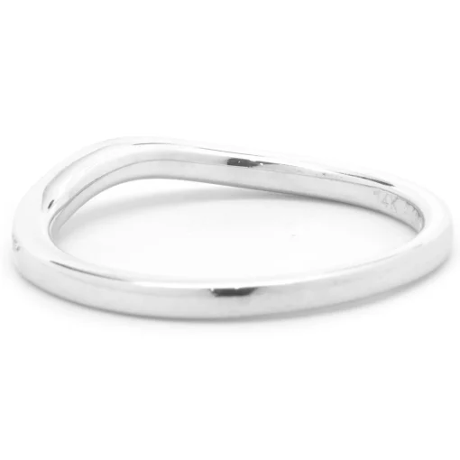 14 Karat White Gold Curved Diamond Band