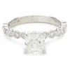 14 Karat White Gold Cushion Cut Diamond Engagement Ring