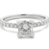 14 Karat White Gold Cushion Cut Diamond Engagement Ring