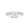 14 Karat White Gold Cushion Cut Diamond Engagement Ring