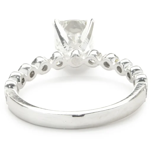 14 Karat White Gold Cushion Cut Diamond Engagement Ring