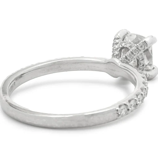 14 Karat White Gold Cushion Cut Diamond Engagement Ring